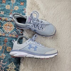Under Armour Womens Charged Assert 8 3024625-100 Gray Running Shoes Sneakers US